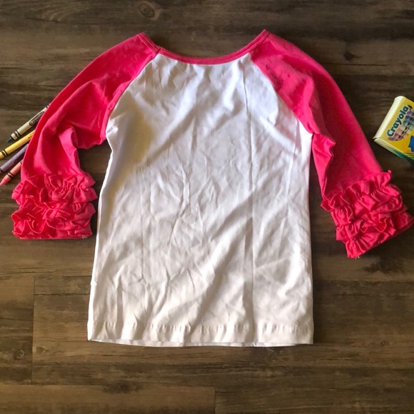 Girl’s Ruffled Pink & White Shirt size 6 - Picture 8 of 8